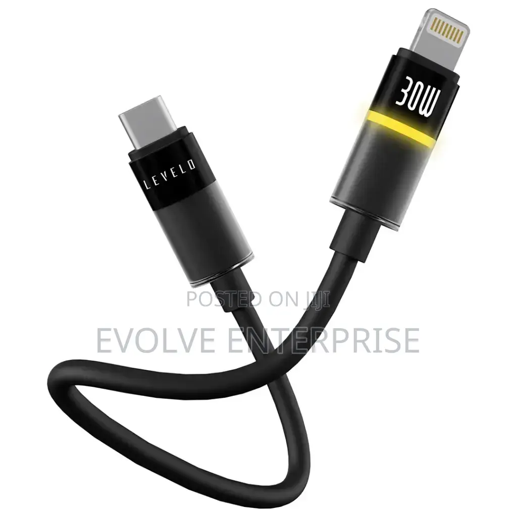 Levelo Luno 30w Silicone Led Cable Type-C to Lightning 1m