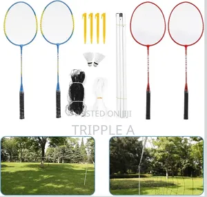 4 Players Badminton Set Shuttles, Poles and Net