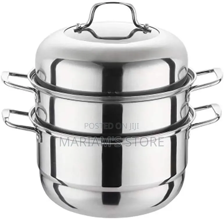 3-Tier Stainless Steel Food Steamer Pots With Tempered Glass Lids .