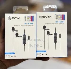 Boya by-M1dm Dual Head Lavalier Microphone[13ft], 3.5mm TRRS