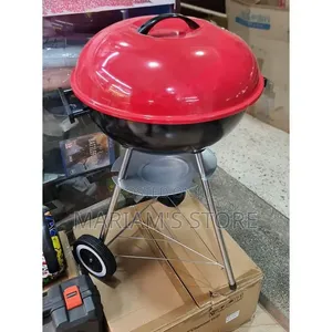 Portable Red Charcoal Kettle Grill,