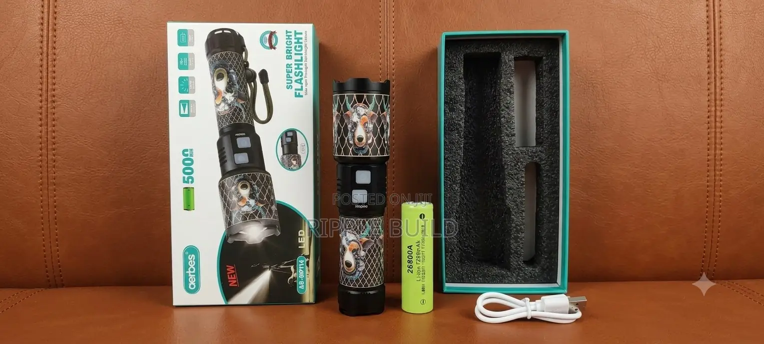 Aerbes Ab-Sd112 Rechargeable Led Flashlight With Power Bank