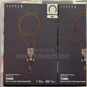 Levelo Tugo Type-C to Type-C Lanyard Cable 60w Power Delivery.