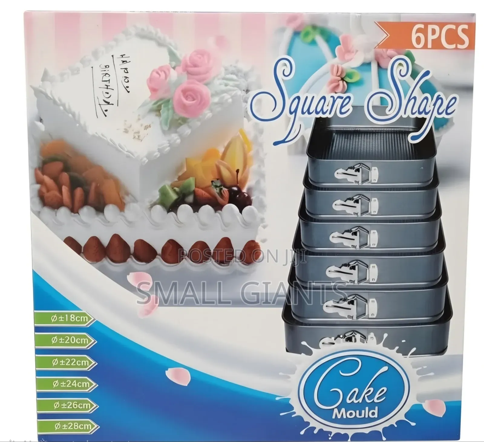 6-Piece Square Cake Mould Set