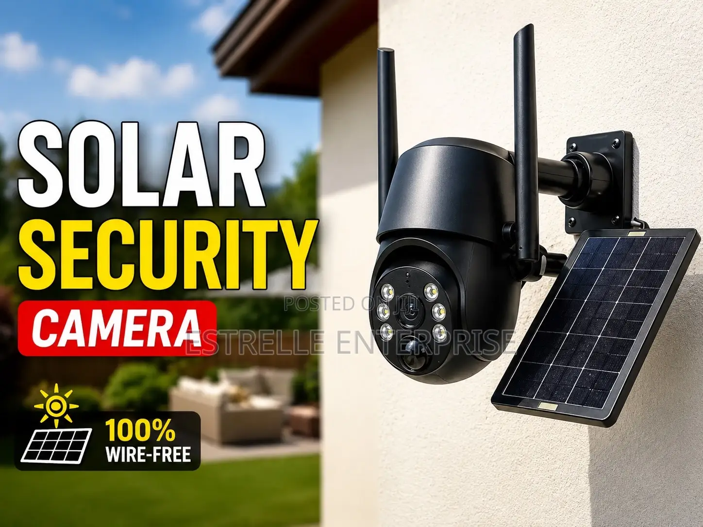 Single Lens Solar CCTV Outdoor Security Camera