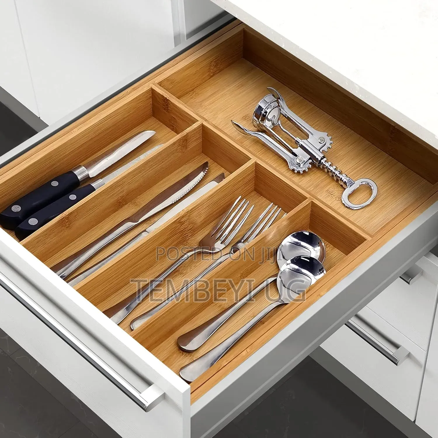 Bamboo Wooden Cutlery Organizer. Drawer Organizer