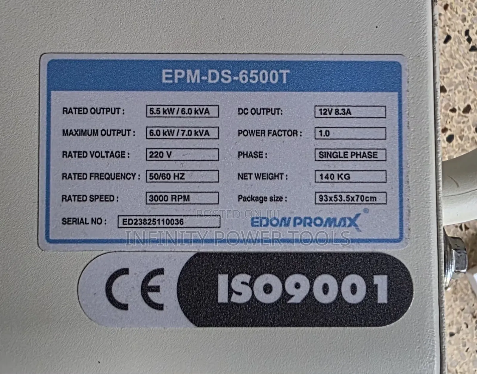 7kva(Epm-Ds-6500t) Diesel Generator