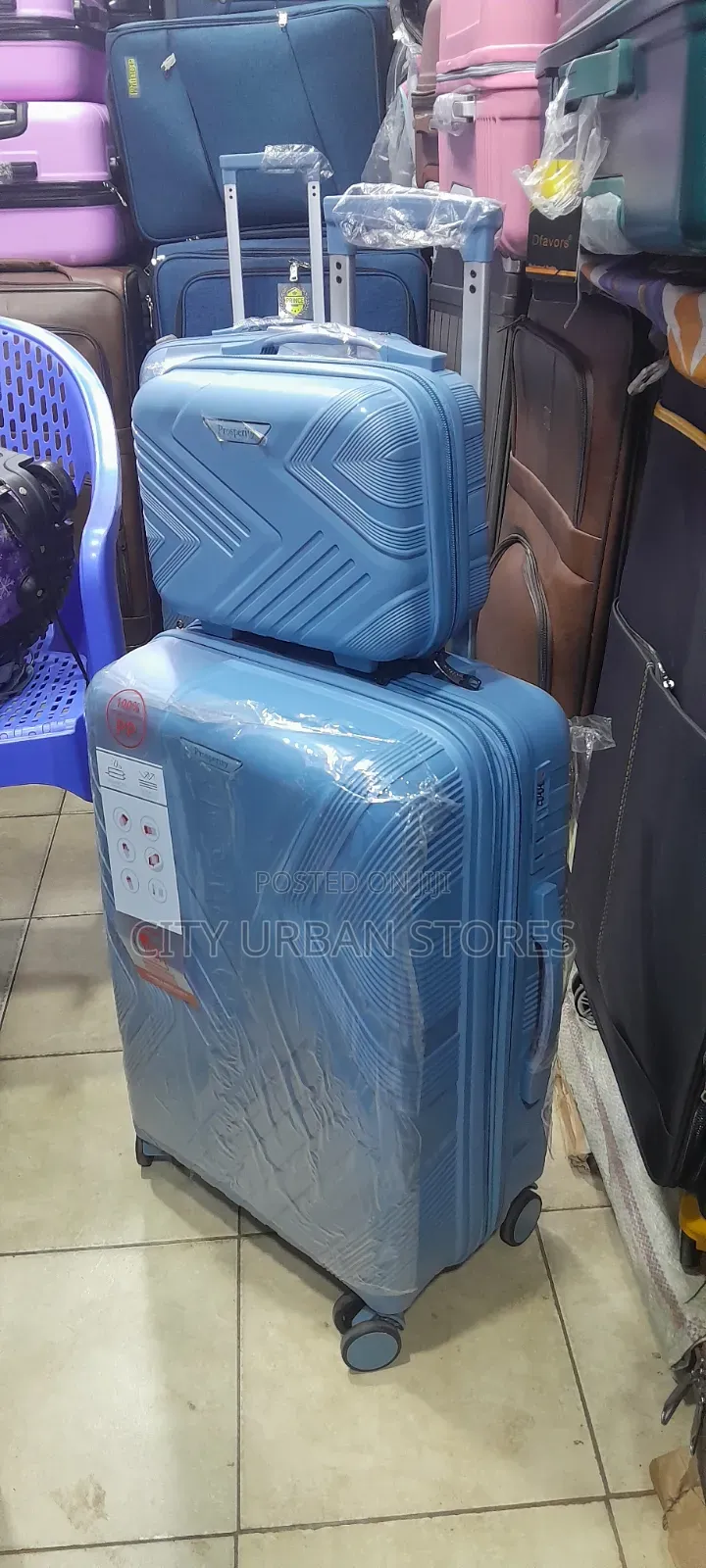 Prosperity Rubber Suitcase and Beauty Bag