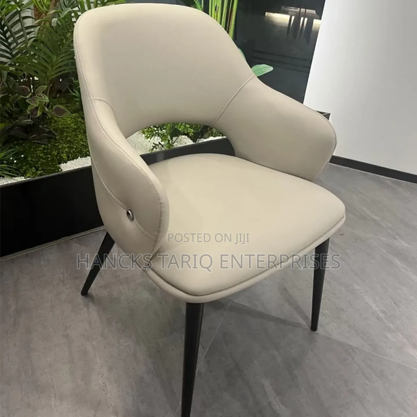 Modern Cream Upholstered Dining Chairs