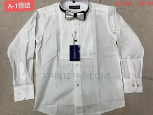 White Bowtie Shirt for Kids