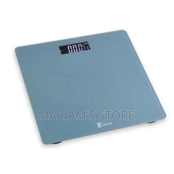 Electronic Digital Body Weighing Scale With A Tempered Glass Top.
