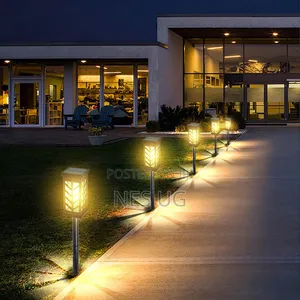 4pcs Solar House Plug in Lights Courtyard Lights