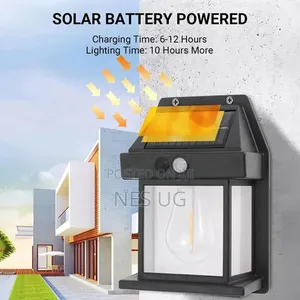 2pcs Bk-888 Solar Interaction Wall Lamp, Motion Sensor, Led Bulb-Black