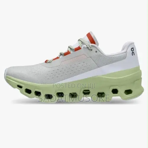 On Running Cloudmonster Glacier Grey Meadow Green Womens