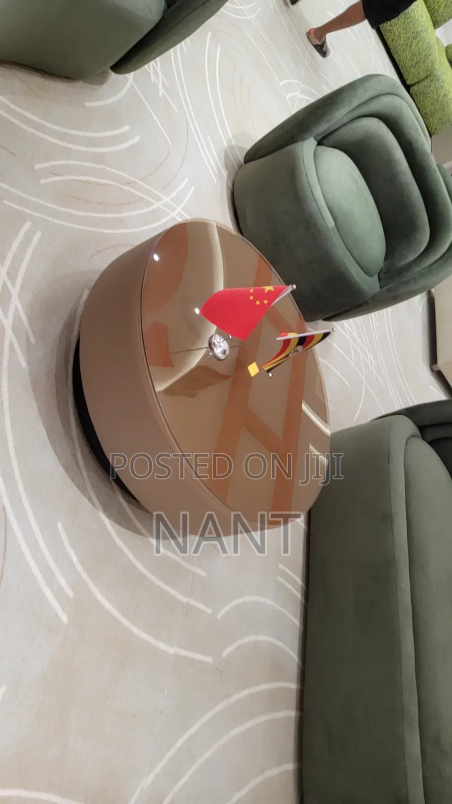Round Modern Coffee Table Nude Base Classy and Neutral