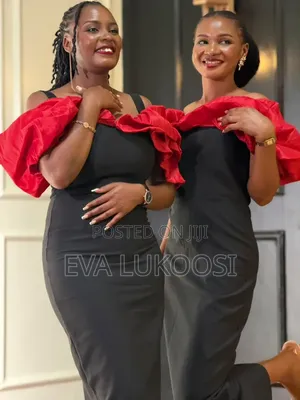 Red Ruffle Statement Dress