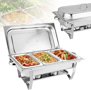 Chafing Dish Buffet 3in 1 Food Warmer Set With Lid and Fuel Container