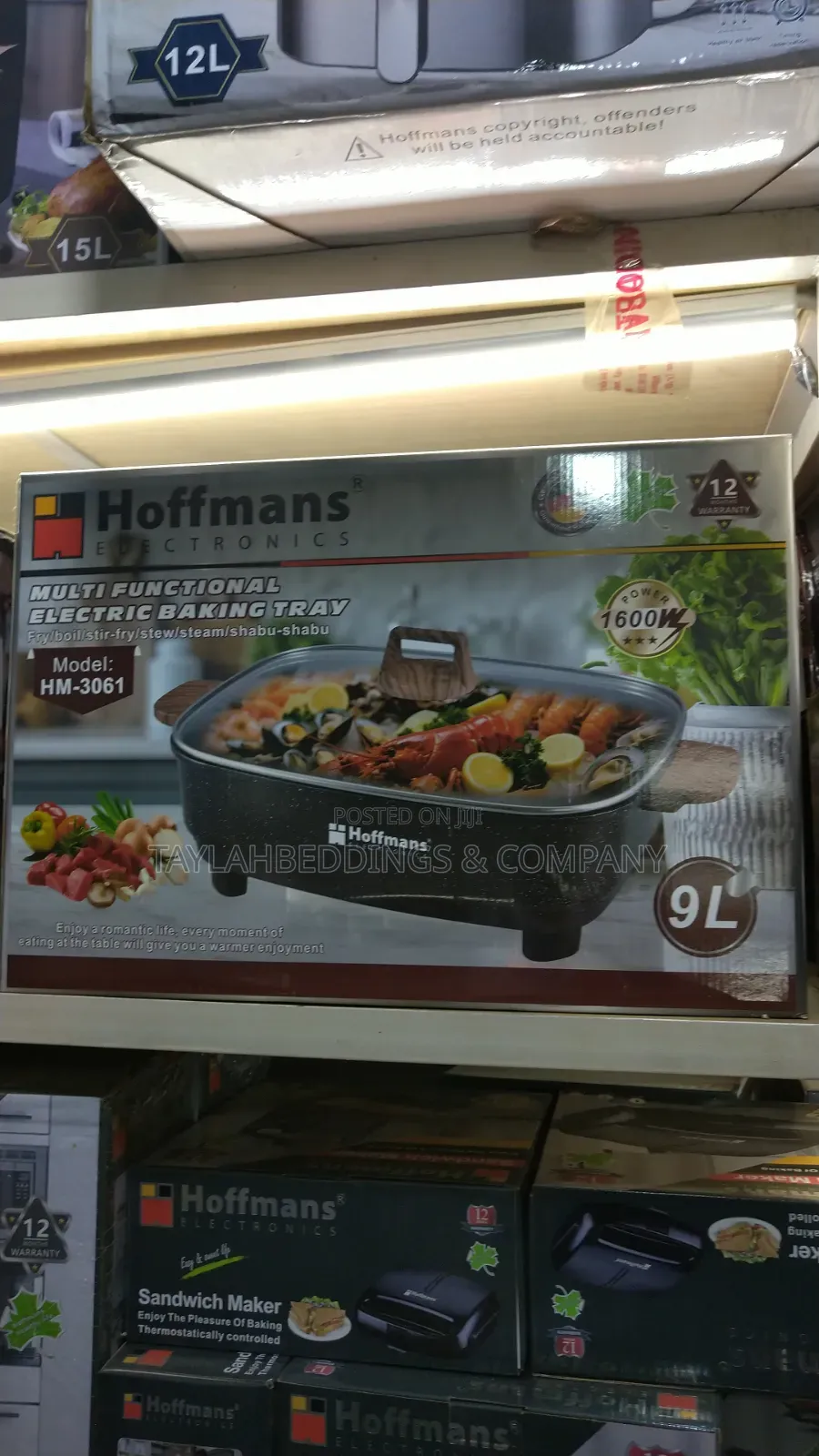 Hoffmans 9l Multifunctional Electric Baking Tray For Stew Frying Roast
