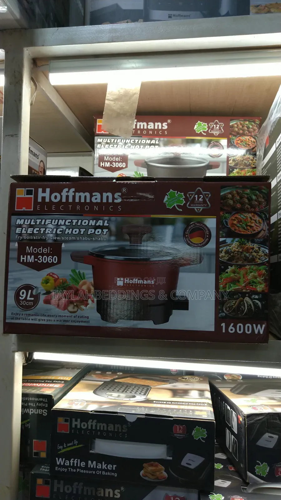 Hoffmans 9l Multifunctional Electric Hot Pot Hm-3060 - Red Black