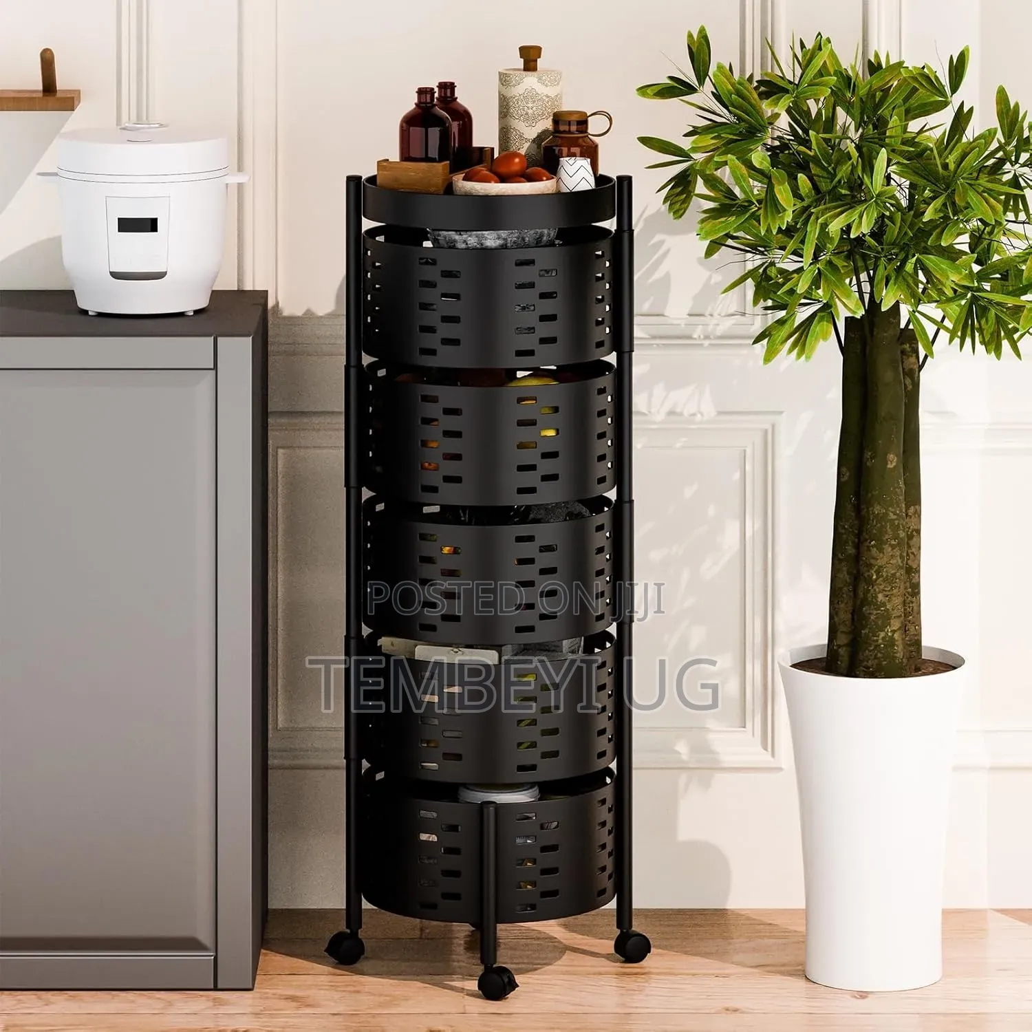 5 Layer Vegetable Storage Rack, Kitchen Rotating Rack