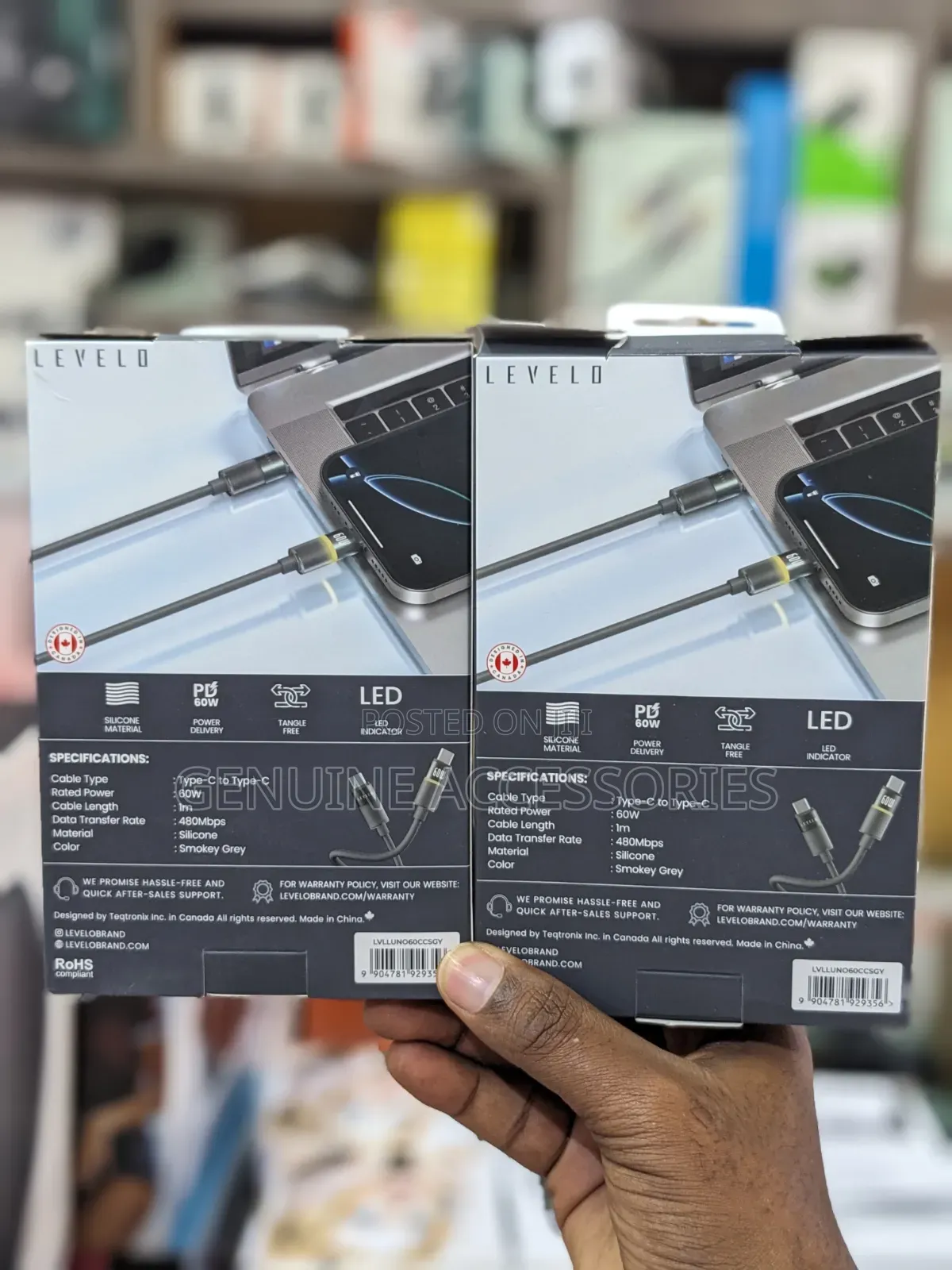 Levelo Luno Cable 60w Type-C to Type-C