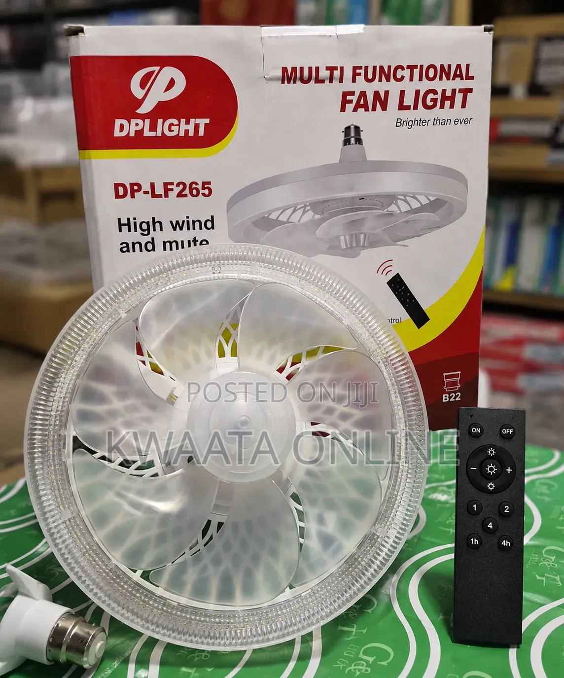 Led Fan Light With Remote Control – B22 Ceiling Bulb Fan | High Wind