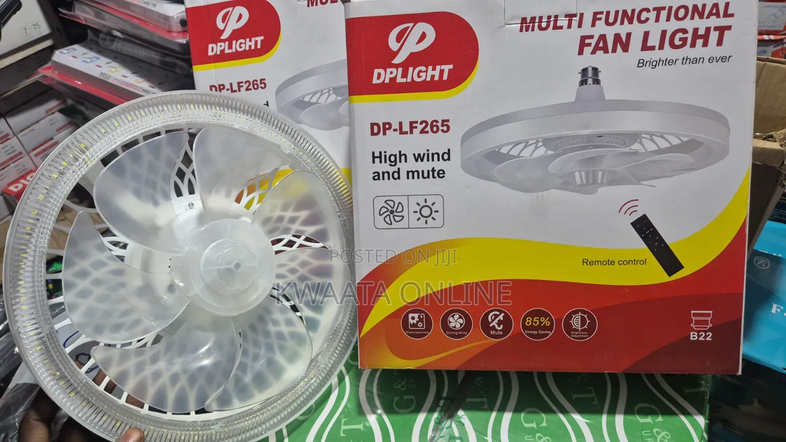 Led Fan Light With Remote Control – B22 Ceiling Bulb Fan | High Wind