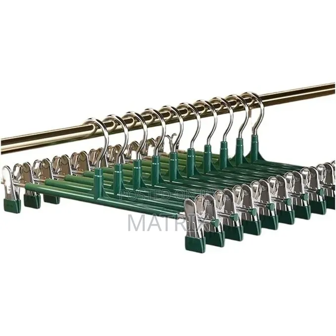 Pack of 10 Trouser Hangers, Pants Clip Hangers.