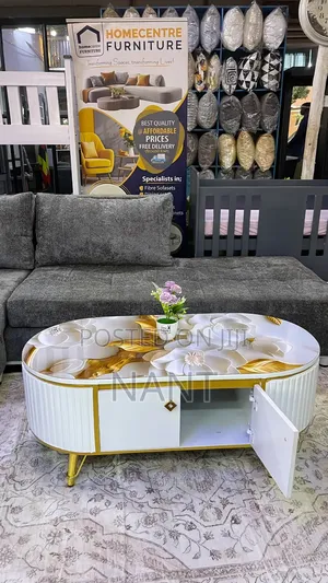 Luxury Oval Table With Floral Glass Top and Storage Perfect for Home