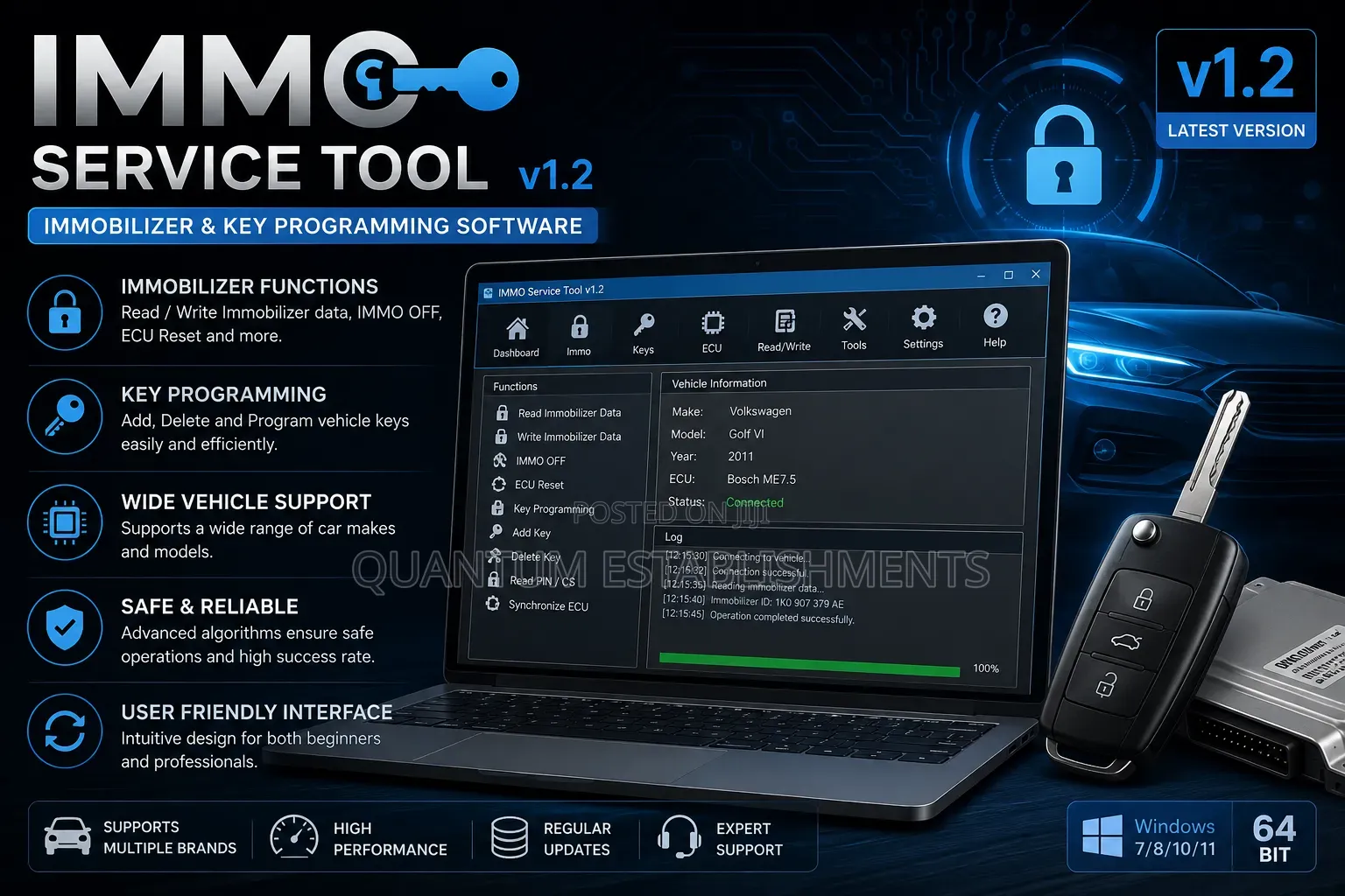 Immo Service Tool V1.2 | Immobilizer and Key Programming Software