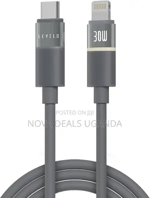 Levelo Luno Type-C to Lightning Cable, 30w, Data Transfer, Silicone