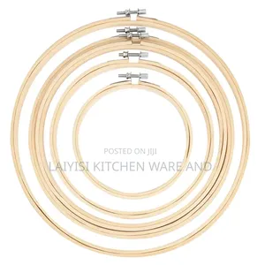 Wooden Round Embroidery Hoops Frames Screw Set Of 5new