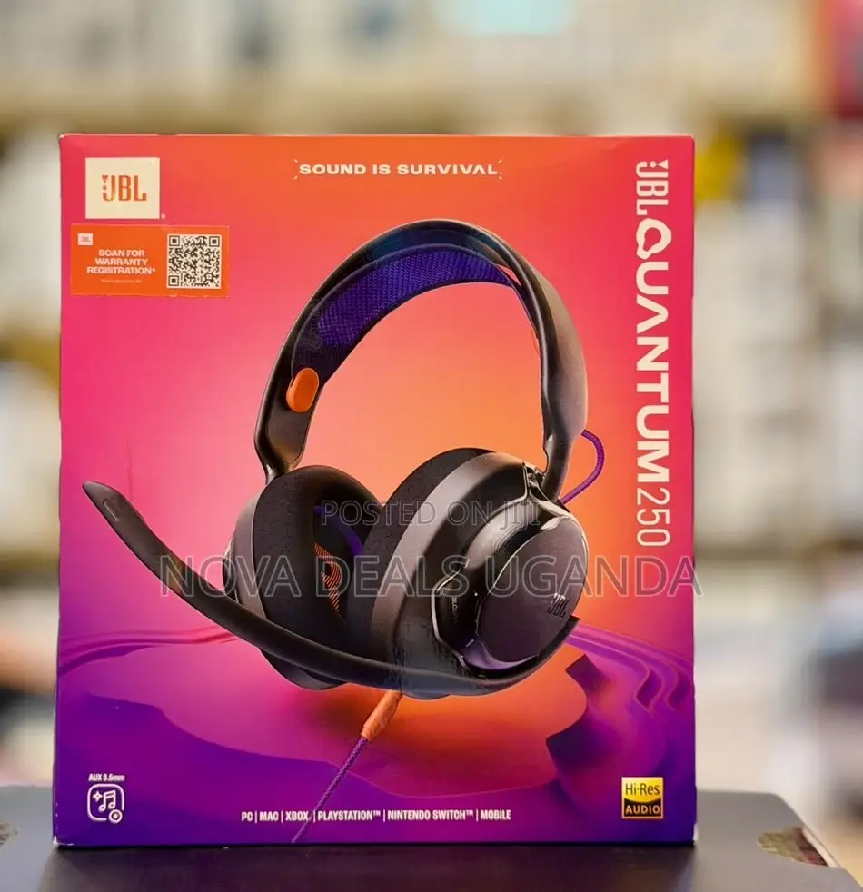 JBL Quantum 250 Multi-Platform Gaming Headset With Cable, Black