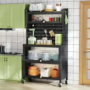 Metallic Kitchen Rack With Wheels