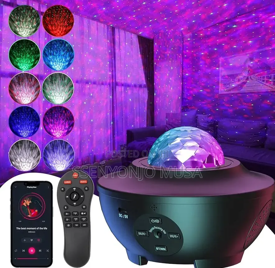 Night Light Music Starry Sky Projector Lamp With Bt Speaker