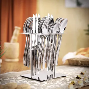 Stainless Steel 24 PCS Cutlery Set With Stand