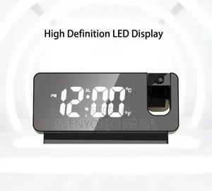 Led Digital Projection Alarm Clock With Time Temperature Display.