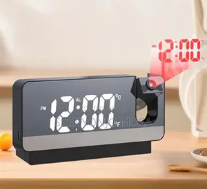 Led Digital Projection Alarm Clock With Time Temperature Display.