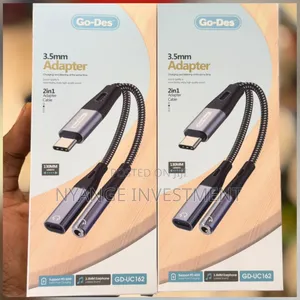 Go Des 2in1 Usb C to 3.5mm Audio Adapter + C for Charging /Listening