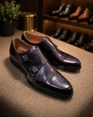 Men’S Classic Dark Tan Double Monk Strap Formal Shoes