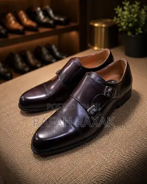 Men’S Classic Dark Tan Double Monk Strap Formal Shoes
