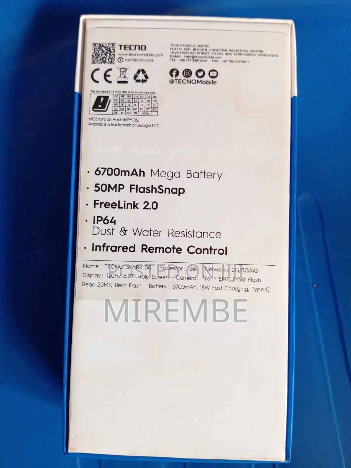 New Tecno Spark 50 128 GB Blue