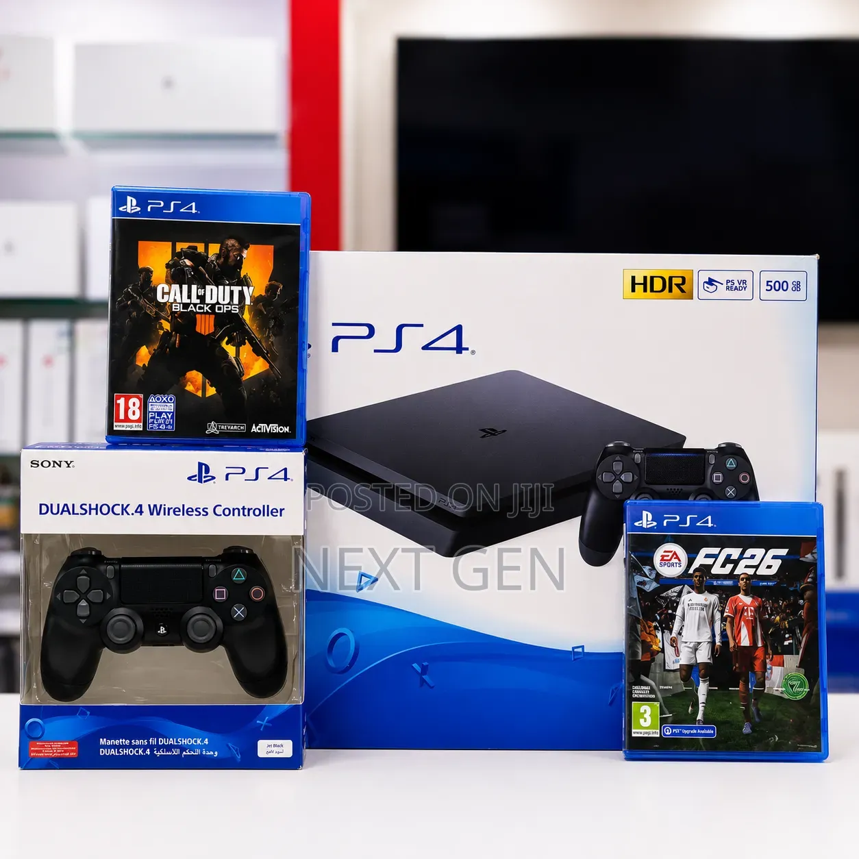Brand New Ps4 Slim 500gb Bundle – 2 Controllers + 2 Game
