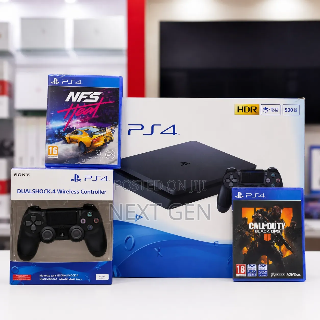 Brand New Ps4 Slim 500gb Bundle – 2 Controllers + 2 Game