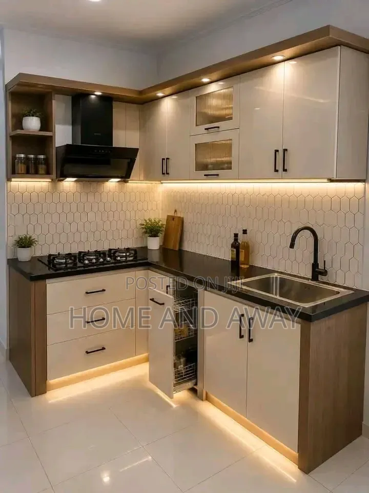 Base L Shape Kitchen Cabinets in Any Colour From 6,000,000/-
