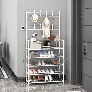 5layer White Multi Functional Shoe Rack