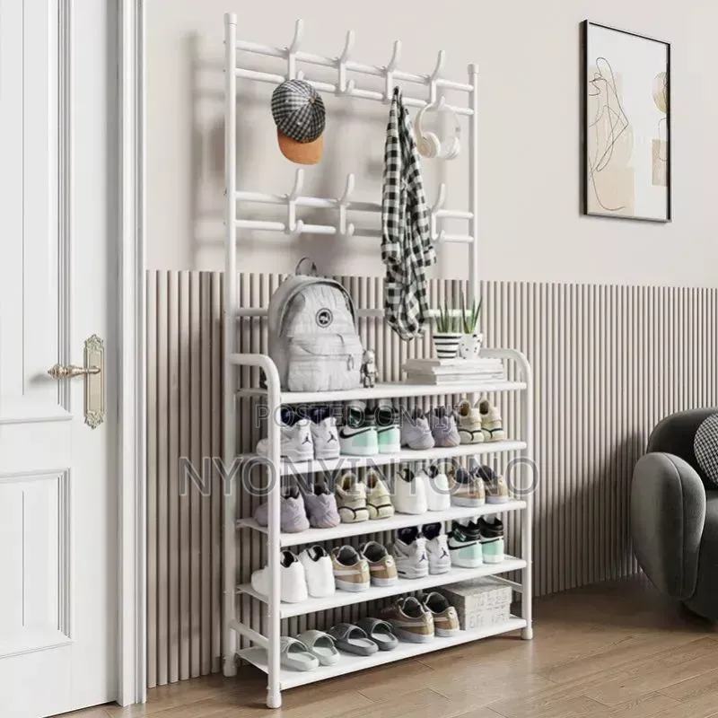 5layer White Multi Functional Shoe Rack
