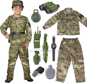 Army Soldier Military Costume for Kids Boys Girls Dress Up Role Play