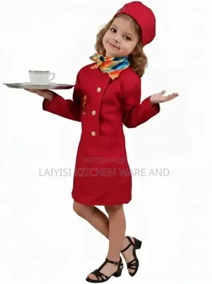 International Airline Air Hostess Kids Fancy Dress Costume for Girls