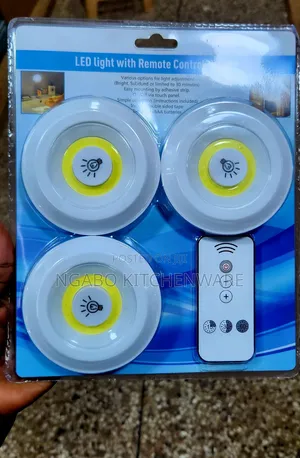 3-Piece Wireless Cob Led Puck Light Set .